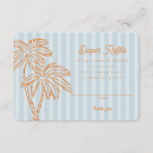 Blå Palm Springs Pastell Blöja Lotteri Insats Tilläggskort