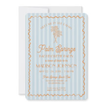 Blå Palm Springs Pastell Strand Möhippa Fest