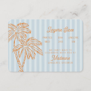 Blå Palm Springs Pastell Strand Underkläder Insats Tilläggskort