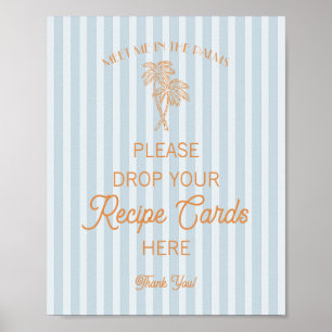 Blå Palm Springs Strand Dela ett recept Bröllop Poster