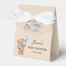 Blå Pampas Teddybjörn Rosor Baby Shower Presentaskar