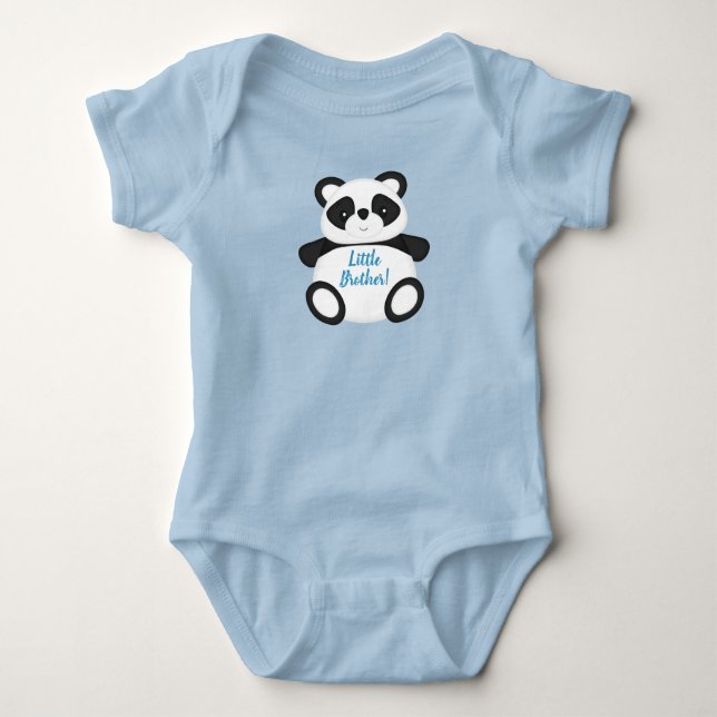 Blå Panda Björn Baby Shower T Shirt (Framsida)