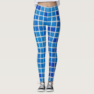 Blå panel leggings