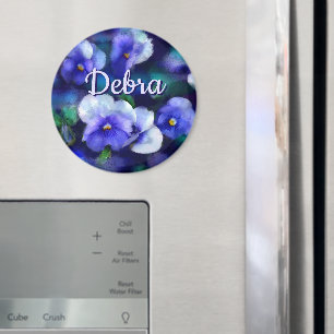 Blå pansies Pansy Flower Blommigt Personlig Magnet