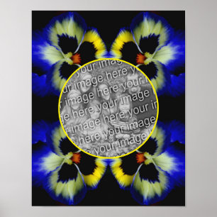 Blå Pansy Flower Ram Skapar ditt eget foto Poster