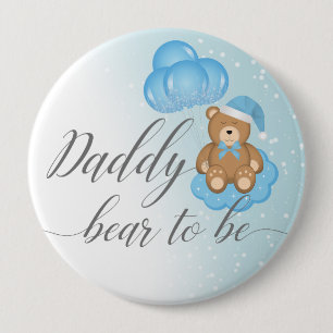 Blå pappa Bear att Sömnig Bear Boy Shower Knapp