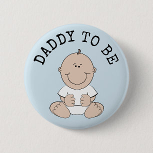Blå pappa för att vara babysknappen knapp