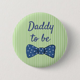 Blå Pappa till babysknappen Bow Tie Baby Shower Knapp