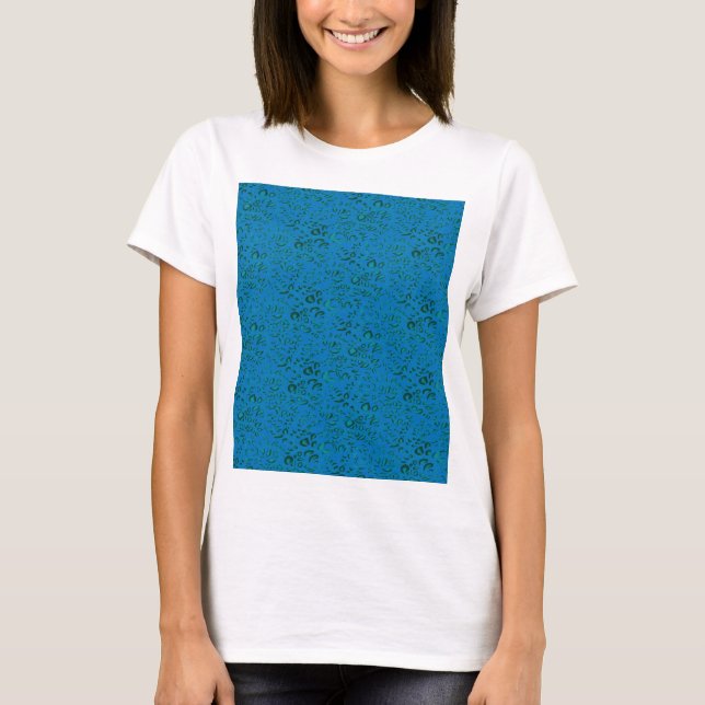 Blå papper med geometrisk mönster t shirt (Framsida)