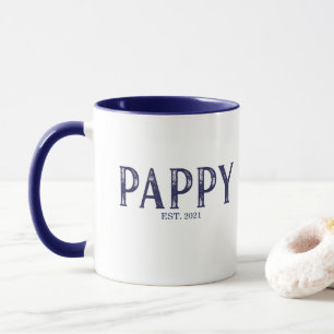 Blå Pappy Grundad År Mugg