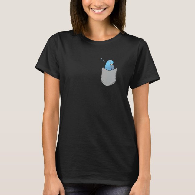 Blå parkett Blå parkettsparvett Sömnvidd Parrotlet T Shirt (Framsida)