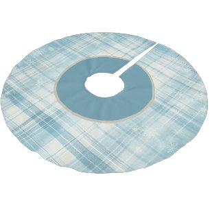 Blå pärla julgransmatta borstad polyester