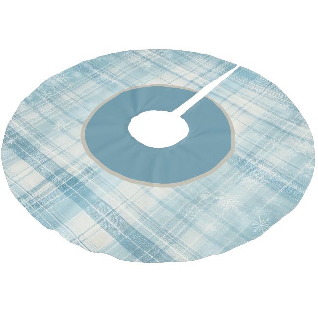 Blå pärla julgransmatta borstad polyester (Vinklad)