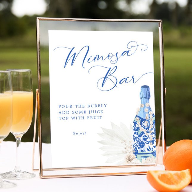 Blå pärlor och Prosecco Mimosa Pub-tecken Poster (Skapare uppladdad)