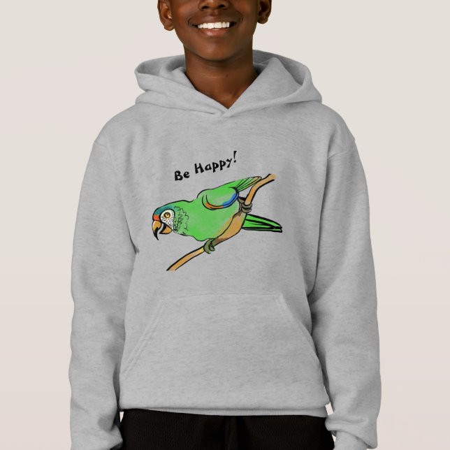 Blå parrot i Lycklig T Shirt (Framsida)