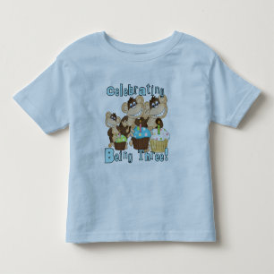 Blå Party-apor 3:e födelsedag T-shirts och gåvor