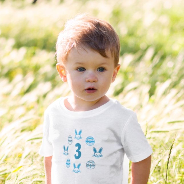 Blå påsk 3-års födelsedag t shirt (Skapare uppladdad)