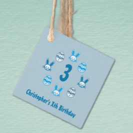 Blå Påsk 3:e födelsedag Gåvor Etiketter