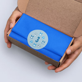 Blå Påsk 3:e födelsedag Runt Klistermärke