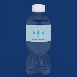 Blå Påsk 3:e födelsedag Vattenflaskor Etikett