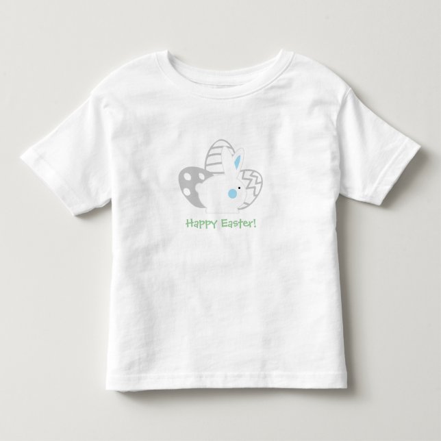 Blå Påskhare med Påskägg Shirts Tee (Framsida)