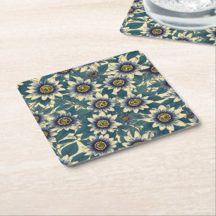Blå passion blomma mönster underlägg papper kvadrat