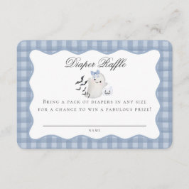 Blå pastel Little Boo Ghost Diaper Raffle Insert Tilläggskort