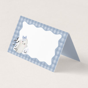 Blå Pastel Little Boo Ghost-Party-mappkort Kort