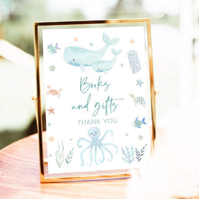 Blå pastel under Sea Bokar and Gifts Sign Poster (Skapare uppladdad)
