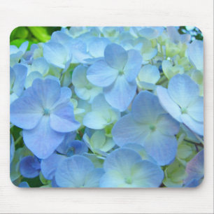 Blå Pastell Hydrangea Blommor mushåll Floral Musmatta