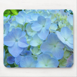 Blå Pastell Hydrangea Blommor mushåll Floral Musmatta