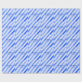 Blå pastell lägg till namn datum boho retro linjer presentpapper