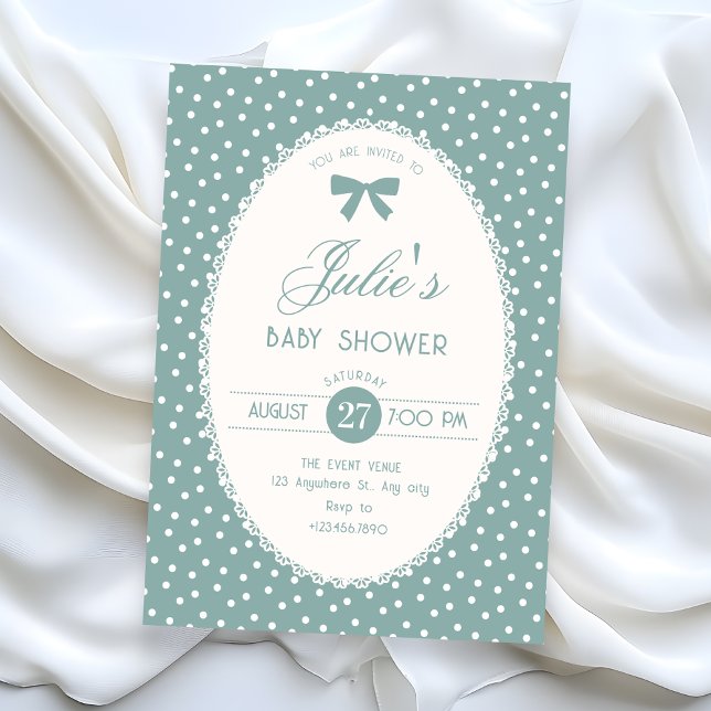 Blå pastell vintage baby shower inbjudningar (Skapare uppladdad)