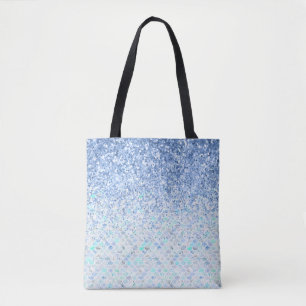 *~* Blå pastellkrita Tiles Glitter Tygkasse