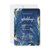 Blå peacock Feathers Lämnar Vattenfärg