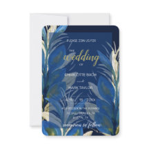 Blå peacock Feathers Lämnar Vattenfärg