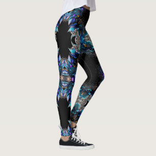 Blå peacock Feathers Leggings