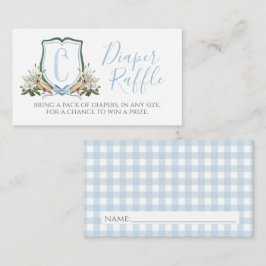 Blå pelican Boy Shower Raffle Tilläggskort
