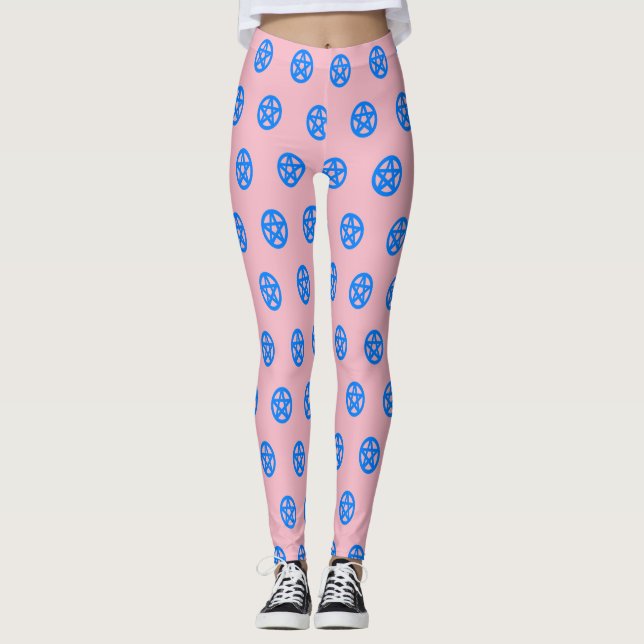 Blå penater leggings (Framsida)