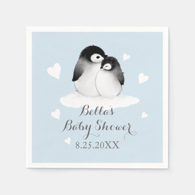 Blå penguin Pappra blöjor Pappersservett (Framsidan)