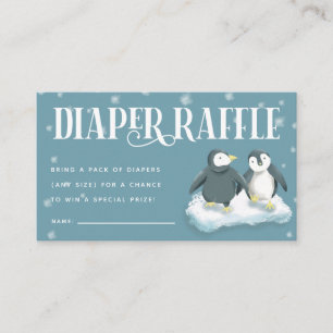 Blå penguiner Babyskor Skämtar Raffle Biljett Tilläggskort
