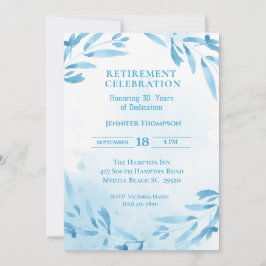 Blå Pension Party Firande Inbjudningar