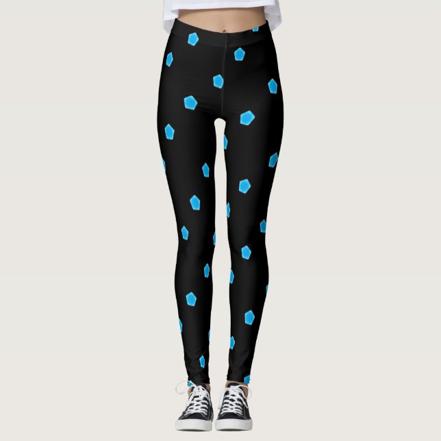 blå pentagon svart leggings (Framsida)