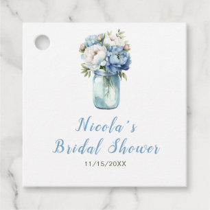 Blå Peonies Murad Bröllopsdusch Gåvor Etiketter