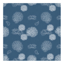 Blå Peony-blommönstret, sömlöst