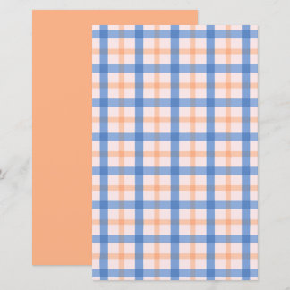 Blå & Persika Gingham Reversibelt Scrapbookmönster