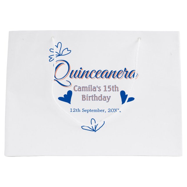 Blå persika quinceanera 15-årsdag Rustic mexica (Framsidan)