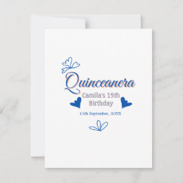 Blå persika quinceanera 15-årsdag Rustic mexica Anteckningskort