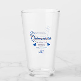 Blå persika quinceanera 15-årsdag Rustic mexica Glaskopp