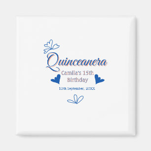 Blå persika quinceanera 15-årsdag Rustic mexica Magnet
